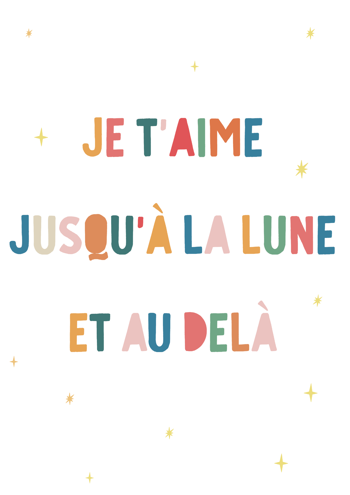 "Jusqu'à la lune" - Format A4