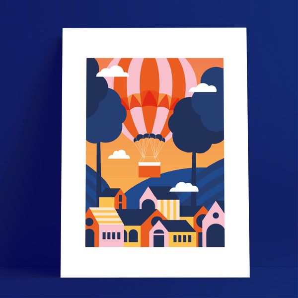 illustration le village 30 par 40 cm