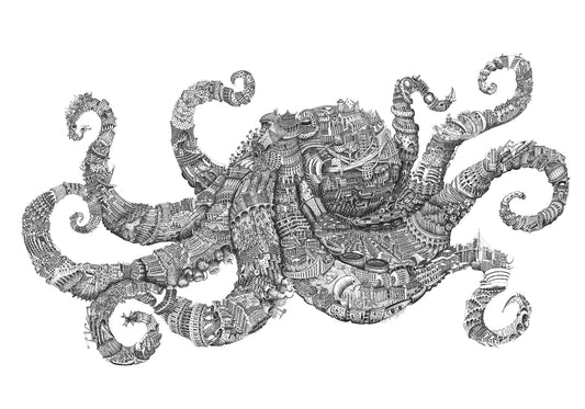 Vincent Macquart - [Octopolis] - 90x63cm, 100 ex., SIGNÉ,  200€.