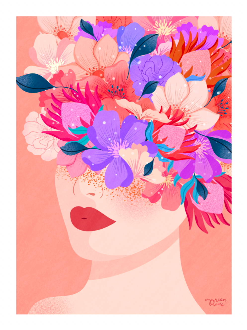 Paulina Choleva - [La fille aux fleurs] - 30x40cm, 50 ex.