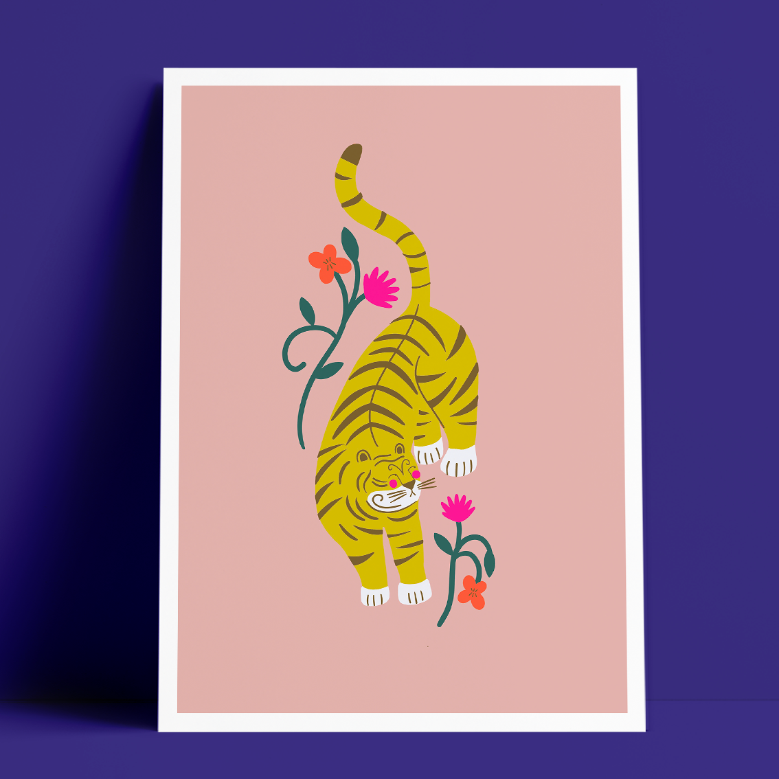 Laura Lhuillier - [Tigre fleuri] - 30x40cm, 50 ex.
