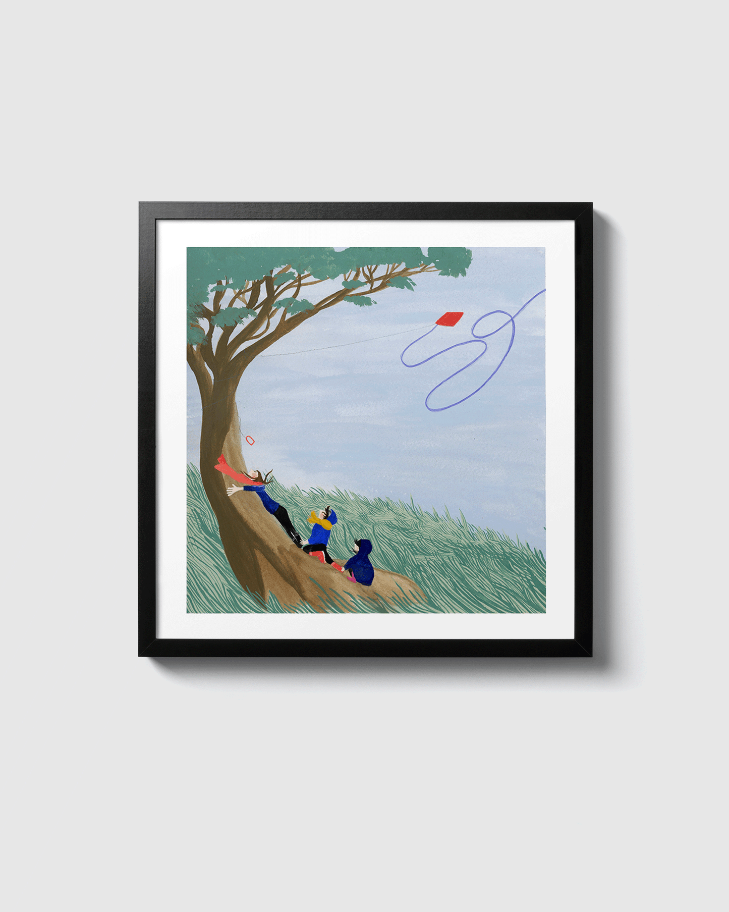 Lili Wood - [Chasse au cerf-volant] - 30x30cm, 50 ex.