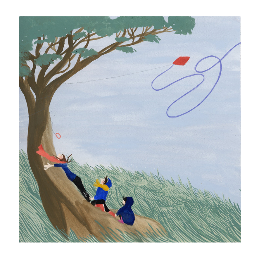 Lili Wood - [Chasse au cerf-volant] - 30x30cm, 50 ex.