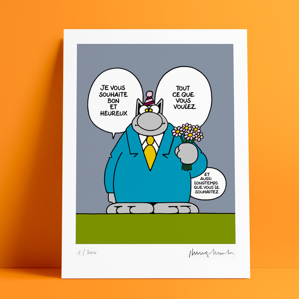 Philippe Geluck - [Le Chat II], 30x40cm, 200ex., SIGNÉ À LA MAIN