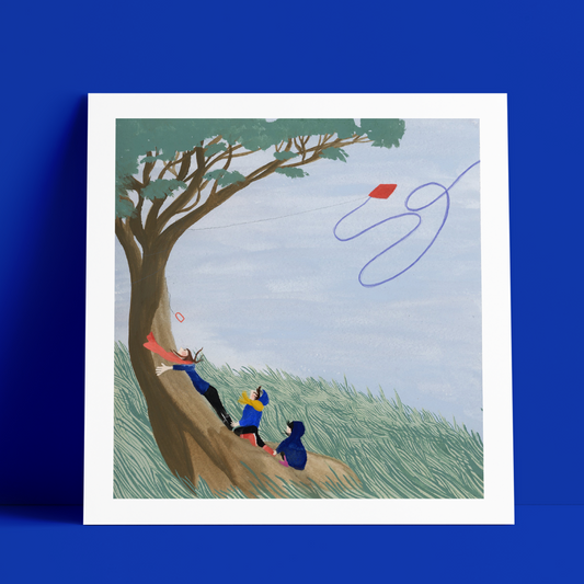 Lili Wood - [Chasse au cerf-volant] - 30x30cm, 50 ex.