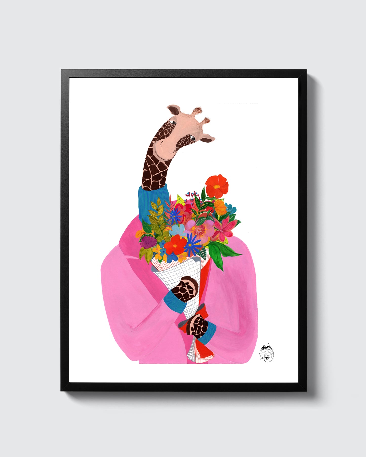Mathilde Joly - [La girafe au bouquet] - 30x40cm, 50 ex.
